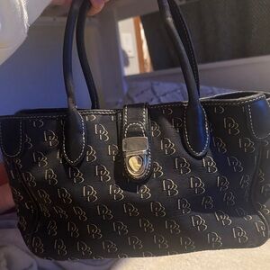 Dooney & Bourke Black and Gold Monogram Satchel